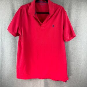 Izod Mens Polo‎ Shirt XL Red  Short Sleeve Logo Casual Work Office